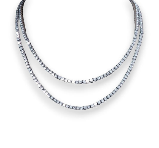 Basic Iced Out Tennis Chain 3mm - VVS1 Moissanite x 925 Sterling Silver