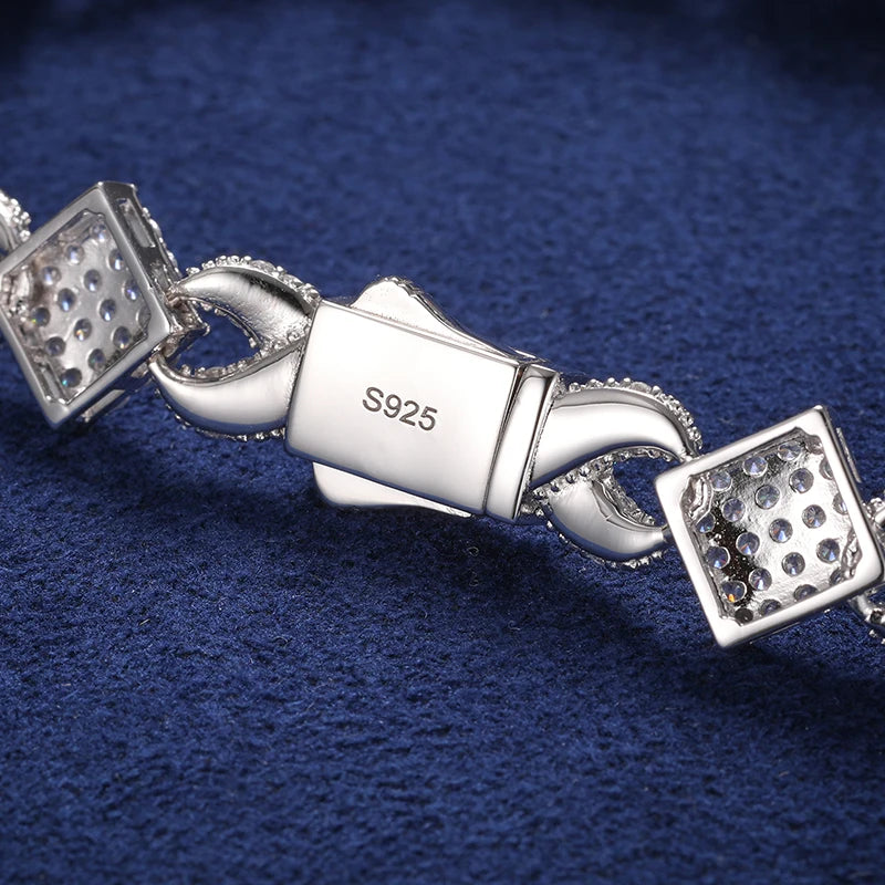 Iced Out Infinity Cuban Chain 11mm - VVS1 Moissanite x 925 Sterling Silver, Diamonds,Moissanite, Moissanite Jewelry