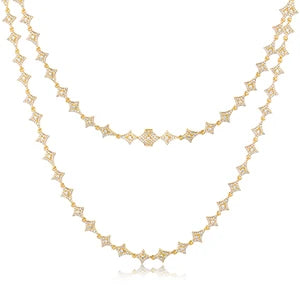 Iced Out Star Chain - VVS1 Moissanite x 925 Sterling Silver with PVD Gold Plating, chain,Diamonds,Moissanite, Moissanite Jewelry