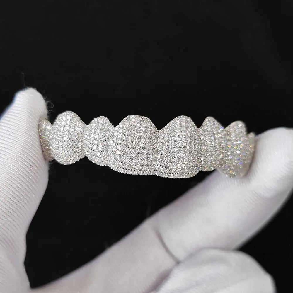 Iced Out Custom Grills made with VVS1 Moissanite and 925 Sterling Silver