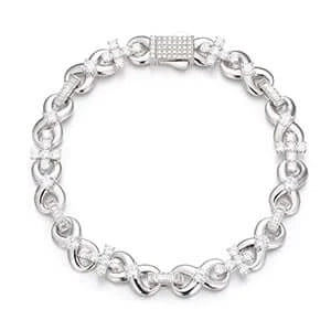 Iced Out Cross Infinity Chain 8mm - VVS1 Moissanite x 925 Sterling Silver (24K Gold Plating), chain,Diamonds,Moissanite, Moissanite Jewelry