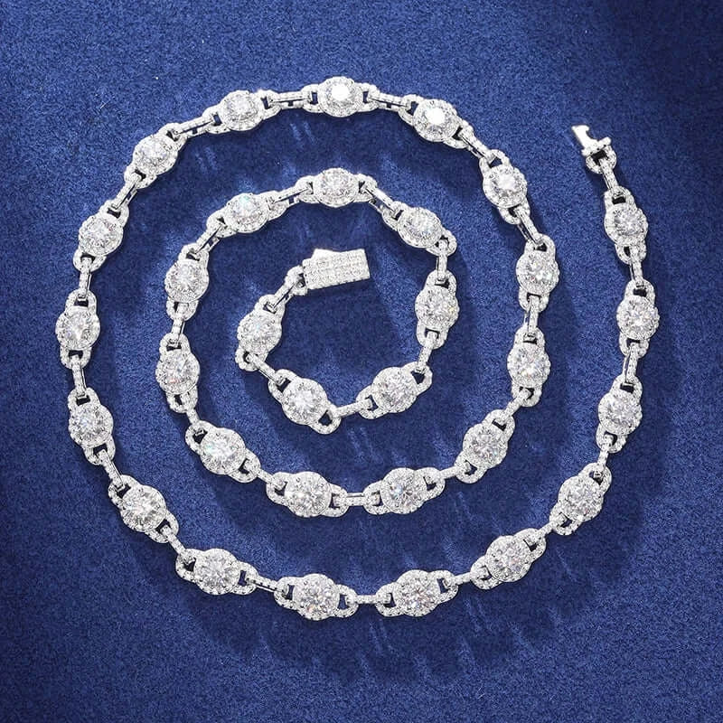 Iced Out Relic Chain 7mm - VVS1 Moissanite x 925 Sterling SIlver, chain,Diamonds,Moissanite, Moissanite Jewelry