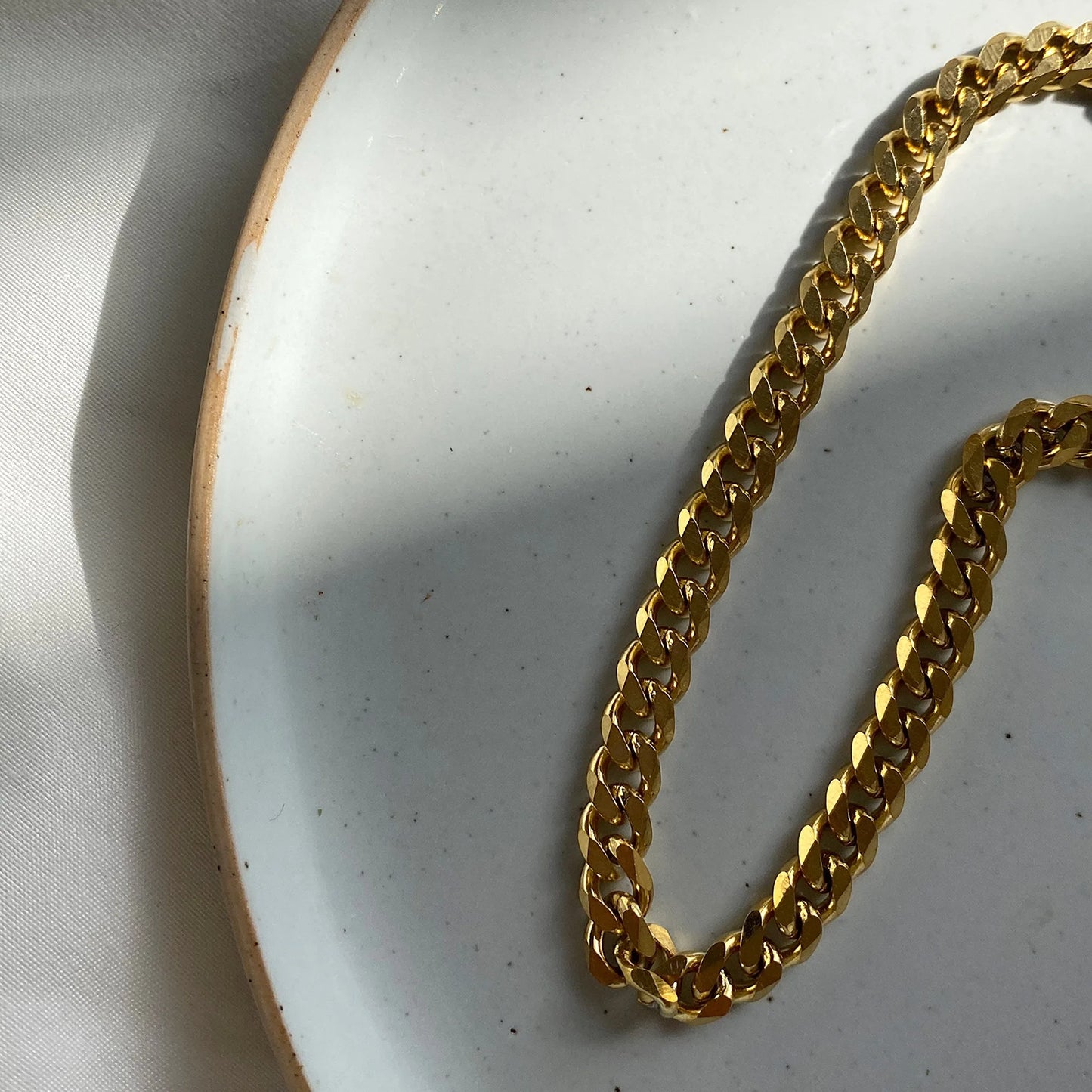 18K Gold Plated Cuban Link Chain, chain,gold, Moissanite Jewelry