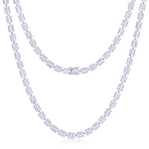 Iced Out Cylindrical Chain 7mm - VVS1 Moissanite x 925 Sterling Silver, chain,Diamonds,Moissanite, Moissanite Jewelry
