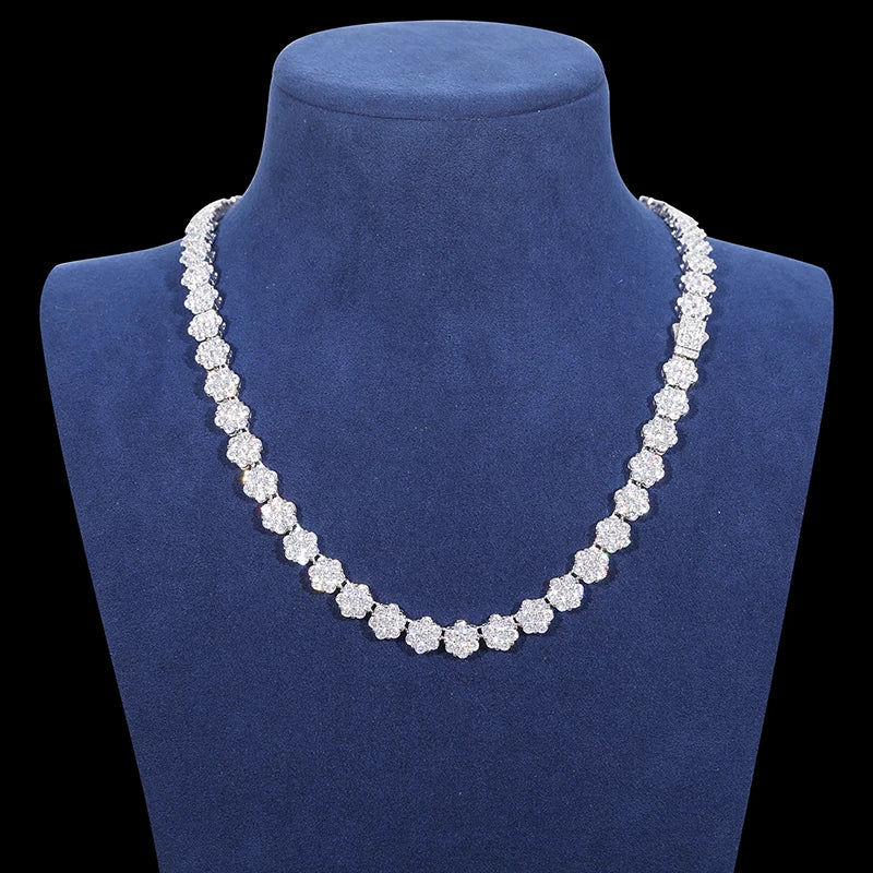 Hexagonal Iced out Chain 10mm - VVS1 Moissanite x 925 Sterling Silver with 18K PVD Gold or Silver Plating, chain,Diamonds,Moissanite, Moissanite Jewelry