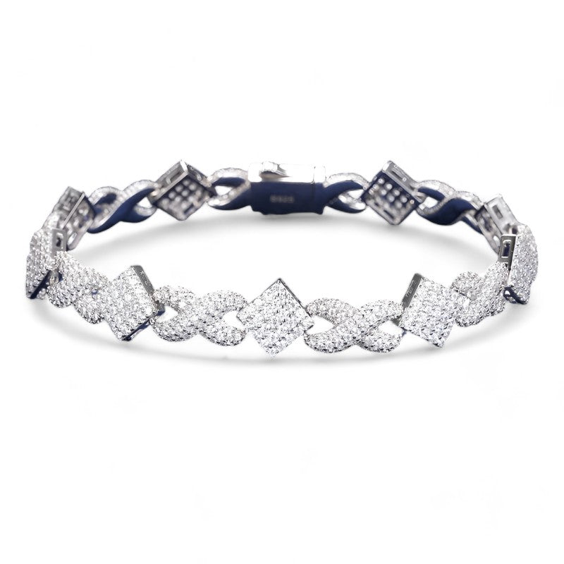 Iced Out Infinity Cuban Chain 11mm - VVS1 Moissanite x 925 Sterling Silver, Diamonds,Moissanite, Moissanite Jewelry