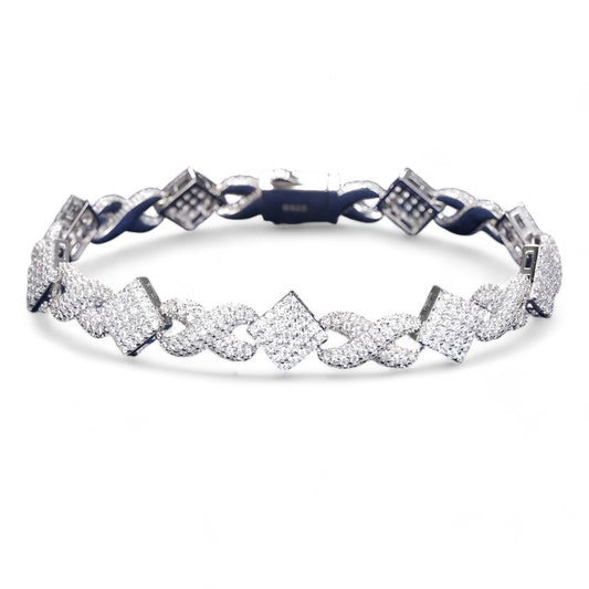 Iced Out Infinity Cuban Chain 11mm - VVS1 Moissanite x 925 Sterling Silver, Diamonds,Moissanite, Moissanite Jewelry