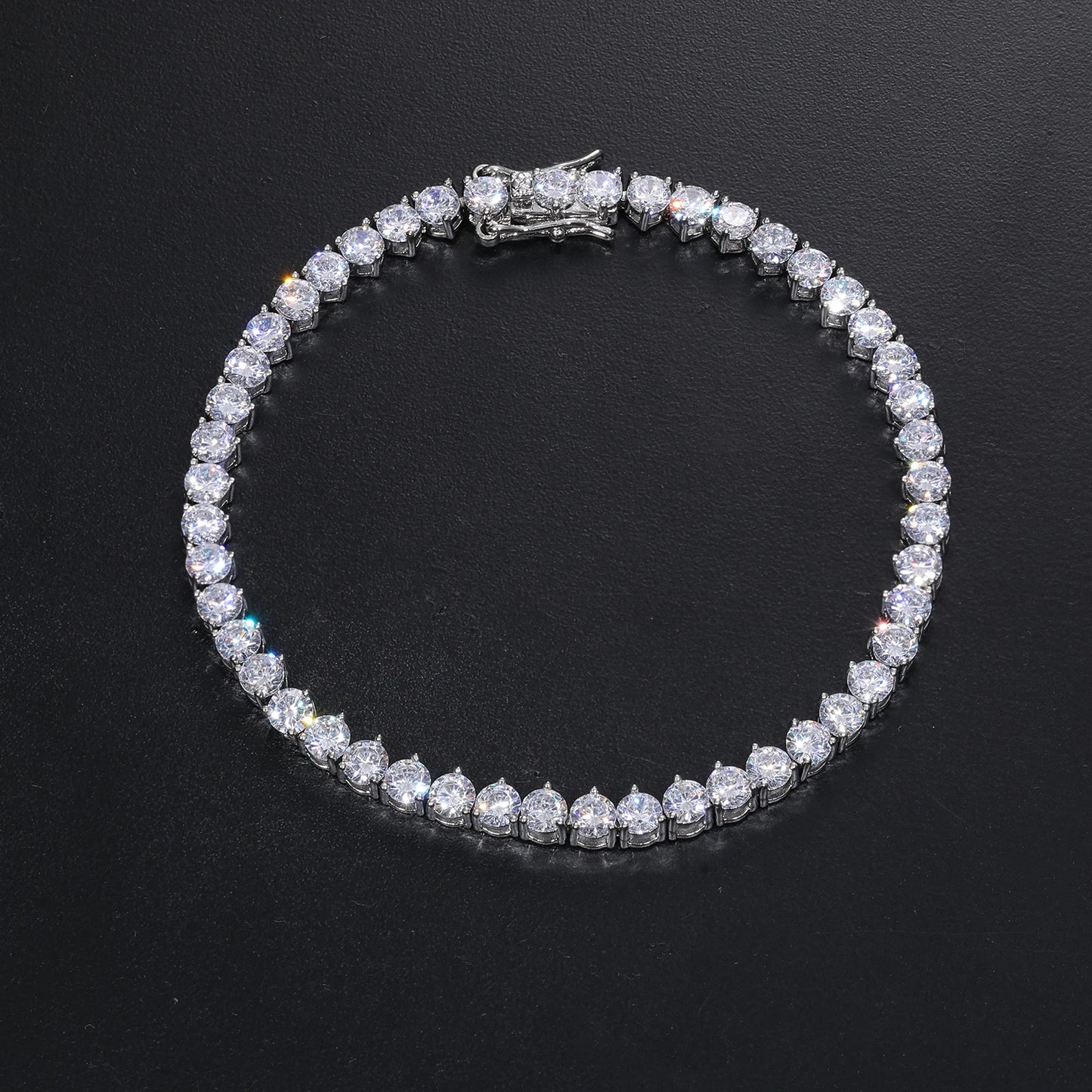 Basic Iced Out Tennis Chain 3mm - VVS1 Moissanite x 925 Sterling Silver, chain,Diamonds,Moissanite, Moissanite Jewelry