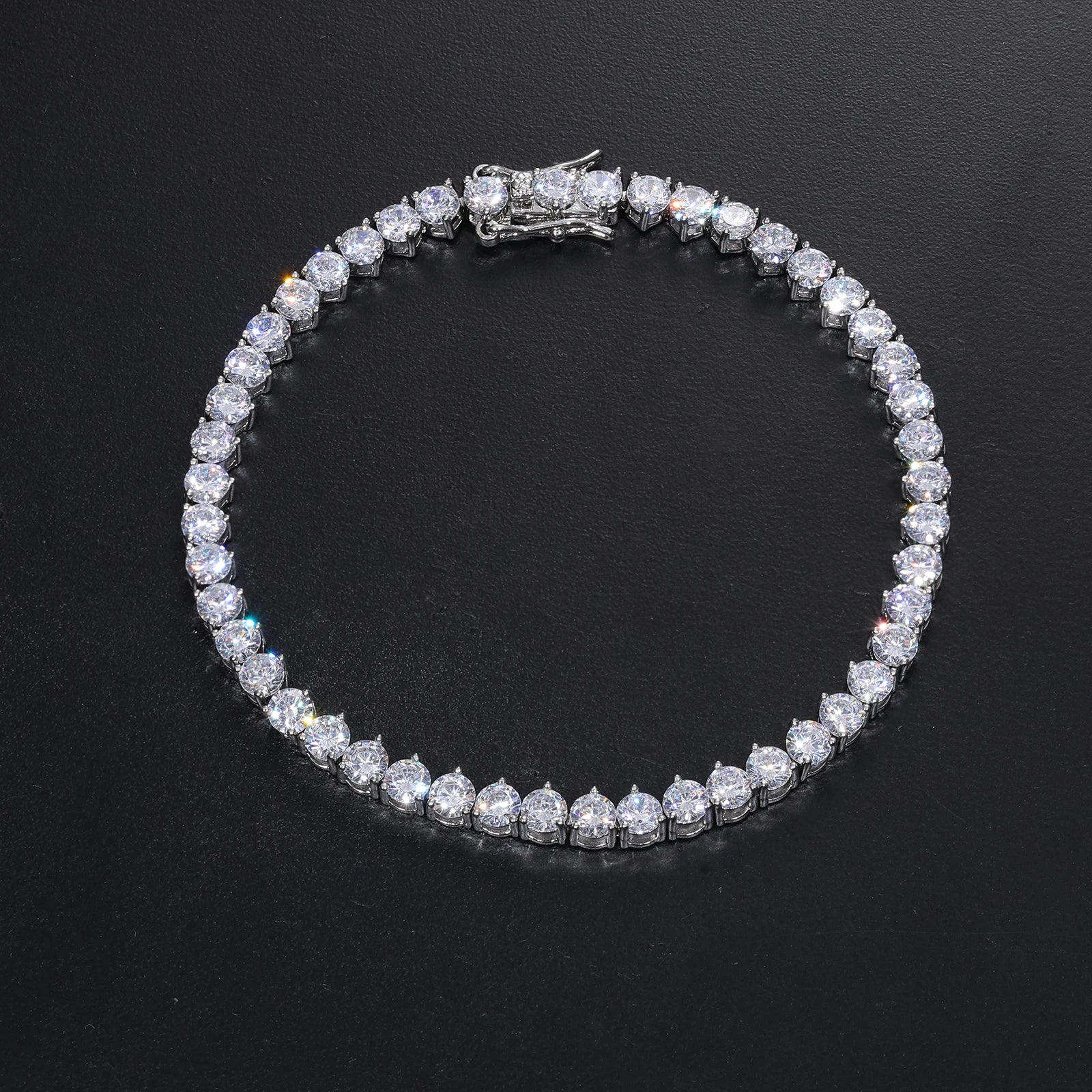 Basic Iced Out Tennis Chain 3mm - VVS1 Moissanite x 925 Sterling Silver, chain,Diamonds,Moissanite, Moissanite Jewelry