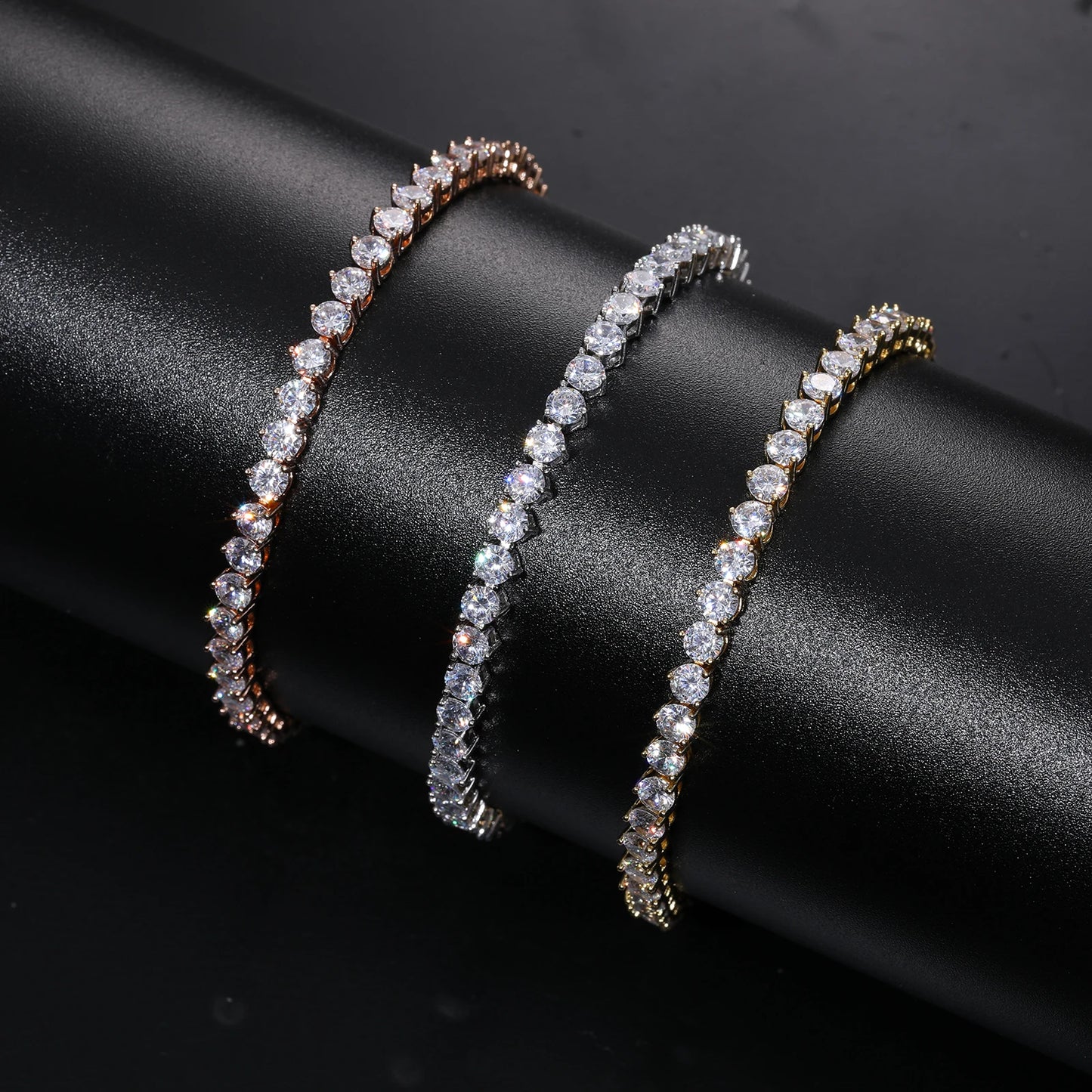 Basic Iced Out Tennis Chain 3mm - VVS1 Moissanite x 925 Sterling Silver, chain,Diamonds,Moissanite, Moissanite Jewelry