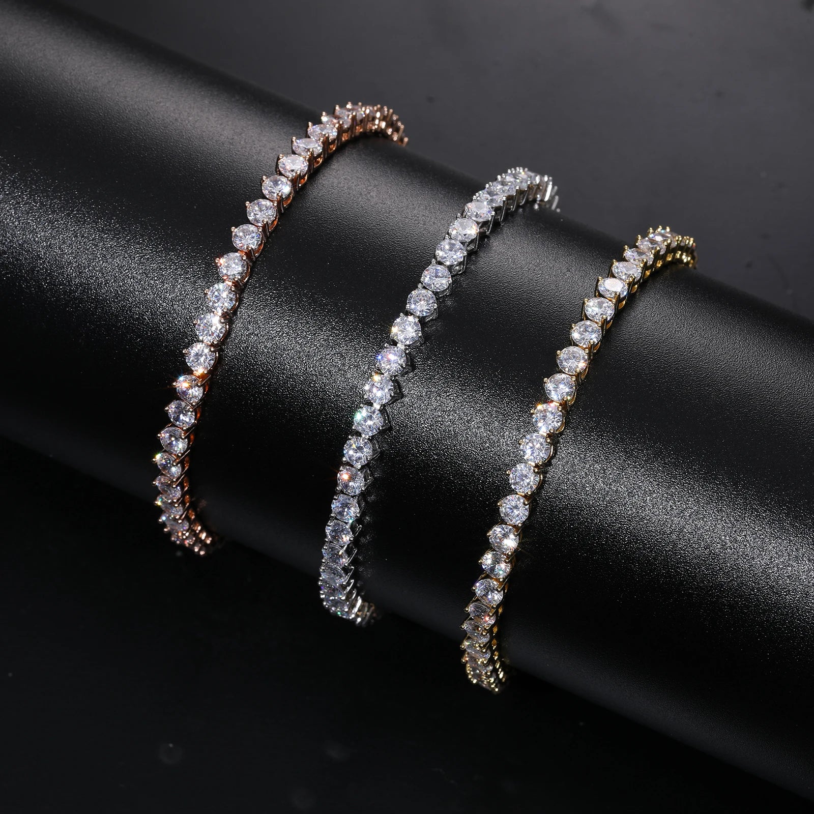 Basic Iced Out Tennis Chain 3mm - VVS1 Moissanite x 925 Sterling Silver, chain,Diamonds,Moissanite, Moissanite Jewelry