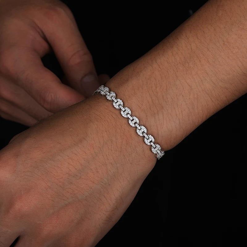 Iced out Miami Weave Bracelet - VVS1 Moissanite x 925 Sterling Silver (18K Gold Plating), bracelet,Diamonds,Moissanite, Moissanite Jewelry