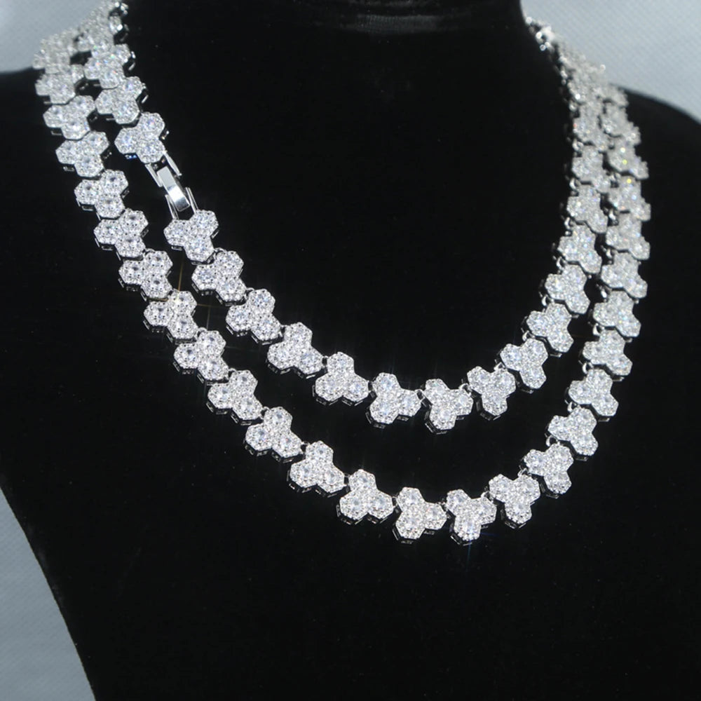 Iced Out Honeycomb Chain - CZ, chain, Moissanite Jewelry