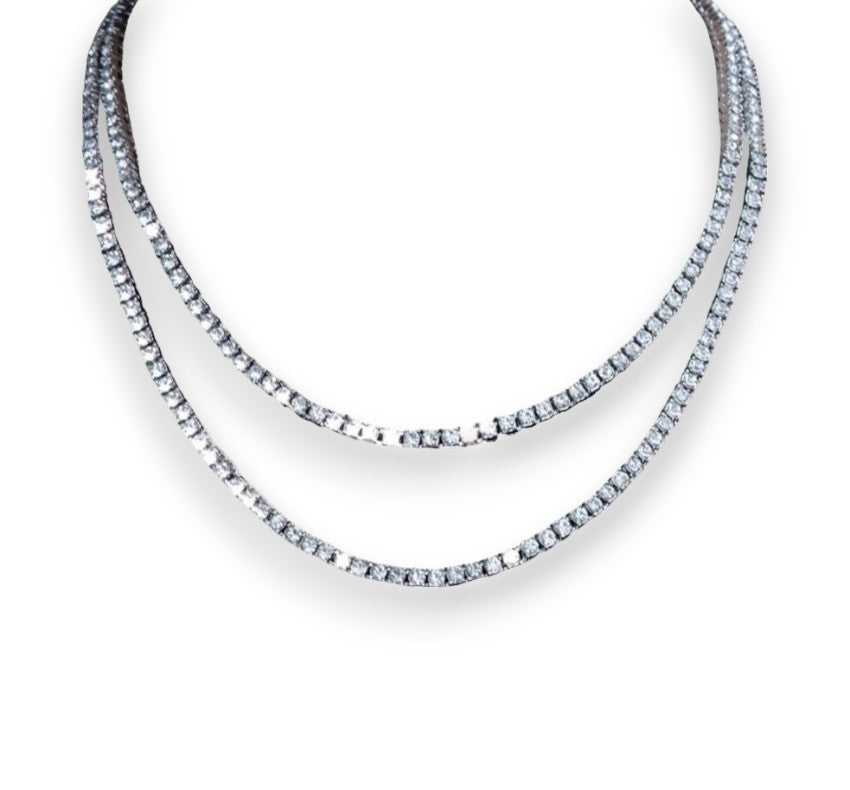 Basic Iced Out Tennis Chain 3mm - VVS1 Moissanite x 925 Sterling Silver