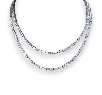 Basic Iced Out Tennis Chain 3mm - VVS1 Moissanite x 925 Sterling Silver
