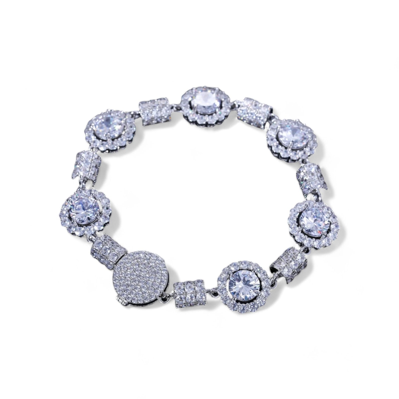 Iced Out Tunnel Link Bracelet 14mm - VVS1 Moissanite x 925 Sterling Silver, bracelet,Diamonds,Moissanite, Moissanite Jewelry