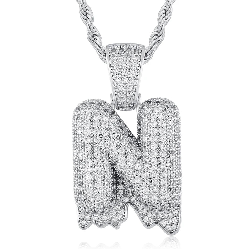 Iced Out Custom Letter Pendants - VVS1 Moissanite x 925 Sterling Silver, Diamonds,Moissanite,Pendant, Moissanite Jewelry