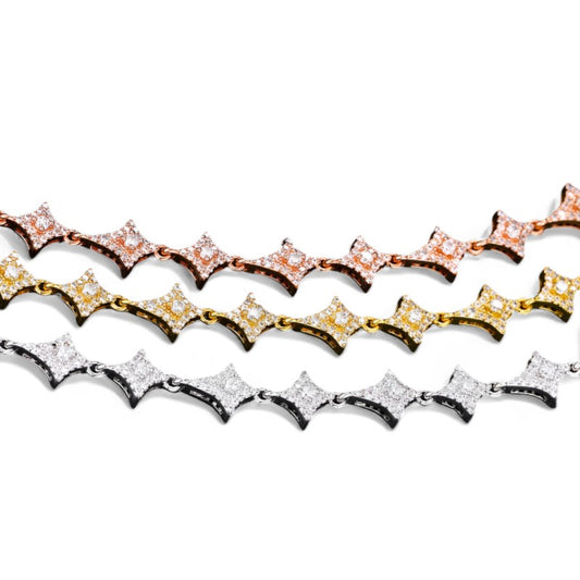 Iced Out Star Bracelet - VVS1 Moissanite x 925 Sterling Silver (18K Yellow/Rose Gold Plating), bracelet,Diamonds,Moissanite, Moissanite Jewelry