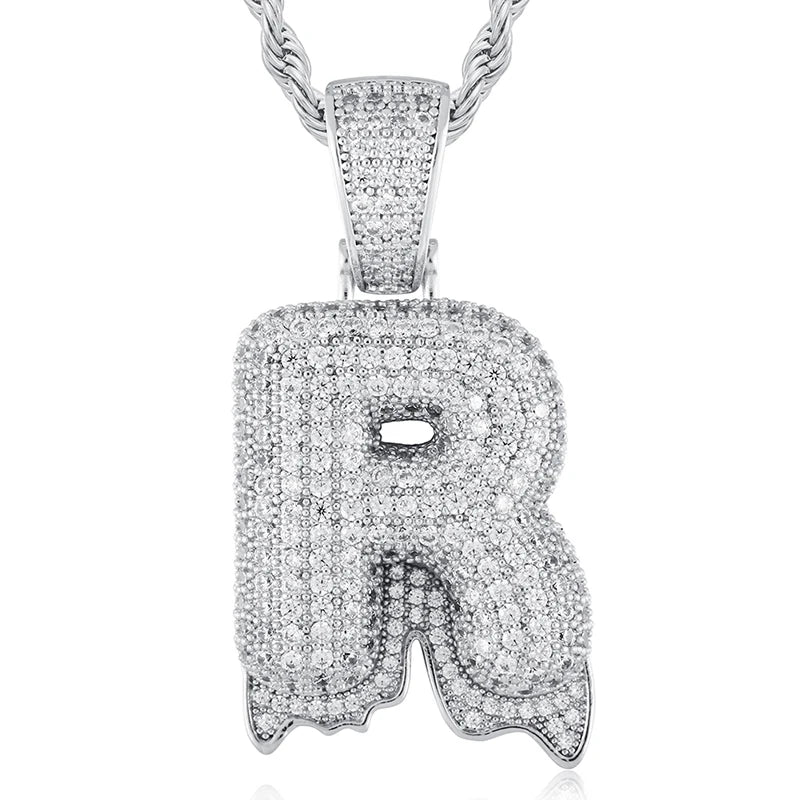 Iced Out Custom Letter Pendants - VVS1 Moissanite x 925 Sterling Silver, Diamonds,Moissanite,Pendant, Moissanite Jewelry