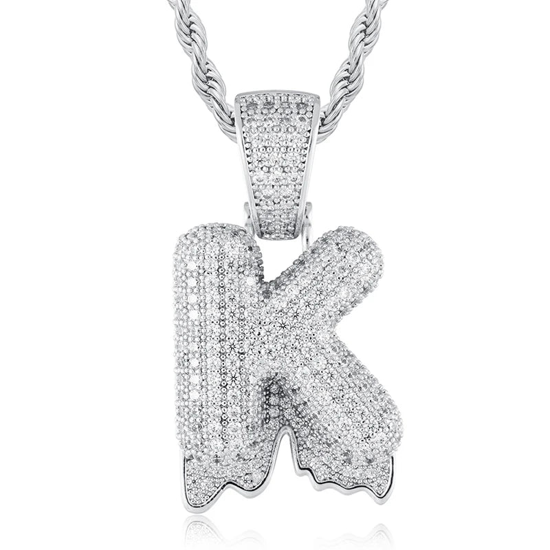 Iced Out Custom Letter Pendants - VVS1 Moissanite x 925 Sterling Silver, Diamonds,Moissanite,Pendant, Moissanite Jewelry