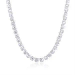 Iced out Box Chain - VVS1 Moissanite x 925 Sterling Silver (6.5mm), chain,Diamonds,Moissanite, Moissanite Jewelry