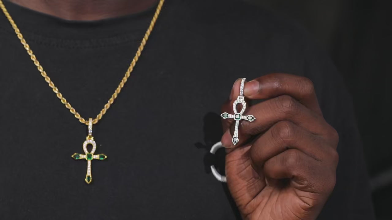 Iced Out Ankh Pendant - Solid 925 Sterling Silver x VVS1 Moissanite